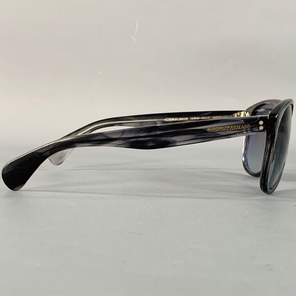 GIORGIO ARMANI Brown Transparent Acetate Teardrop Sunglasses - Picture 2 of 7